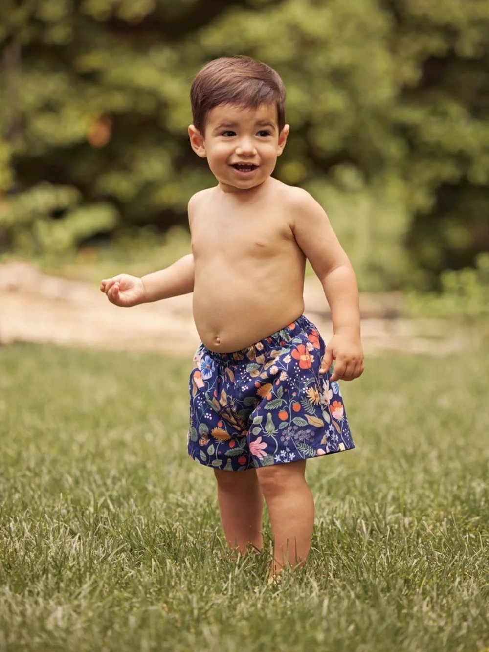 Summersalt x rifle paper co | Boys Strawberry Fields Swim Trunks